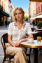 Women's Blouse Knitwear Peter Pan collar Short Sleeve Lace-Like Knit Holes Floral Embroidery Regular Fit Medium Thickness - 4