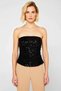 Women's Blouse Strapless Collar Sleeveless Sequined Knitted Fabric Fitted Fit Plain Pattern Regular Length - 5