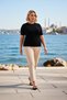 Women's Plus Size Blouse Knitwear Crew Neck Short Standard Sleeve Heart Embroidery Thin Special Yarn Tuşe - 3