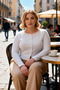 Women's Plus Size Blouse Crew Neck Long Sleeve Knitted Single Jersey Fabric Snap Fastener Cropped Fitted Fit Model - 4