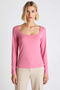 Women's Plus Size Blouse Square Collar Long Sleeve Regular Fit Knitted Plain Rib Knit Woven Stylish - 5