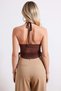 Women's Blouse Halter Neck Sleeveless Lace Detailed Ruched Tulle Knitted Fabric Relaxed Fit Plain Pattern - 6