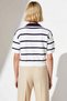 Women's Blouse Knitwear Polo Collar Short Sleeve Striped Cropped Size Regular Fit Standard Woven Single Plate - 6