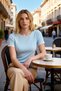 Women's Blouse Fitted Crew Neck Short Sleeve Ribbed Knit Knitted Piped Stretchy Structure Daily Use Stylish - 4