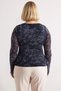 Women's Plus Size Blouse Boat Neck Long Sleeve Knitted Tulle Fabric Body Fitting Asymmetrical Cut Shawl Patterned - 5