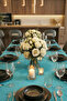 Cotton Pieces of Turquoise Tablecloth Water-Repellent Stain-Resistant, Durable, Simple and Stylish Tableware Decoration - 3