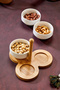3-Piece 10 cm Porcelain Presentation Bowl with Bamboo Stands, Jam Bowl, Snack Bowl Ckr3935 - 7