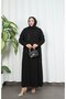Printed Stoned Plus Size Ferace Black Hnt1001 - 5