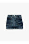 Cotton Pieces of Pocketed A-Line Loose Fit Denim Skirts - 3