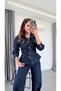 Navy Blue 100% Cotton Waist-Fitted Tie-Dye Detailed Set of Denim - 0838 - 2