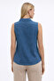 Shirt-Front Tie-Detail Sleeveless Shirt-1510 - 2