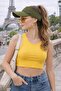 Women's Khaki Visor Hat, Summer Sports Open Top Stretchy Hat, Beach Hat, Tennis Hat,