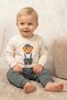 Rocha Baby Boy Teddy Bear Printed 2-Piece Set - Teddy Bear Sweatshirt and Pants Set with Straps - 5