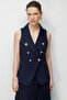 Ornament Pocket Detail Double-Breasted Vest
