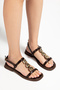 Women's Brown Wrinkled Patent Leather Ankle Strap Buckle Detailed Casual Sandals - 5
