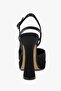 Women's Livia Black Satin Platform Heeled Shoes - 4
