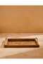 Gold Medium Rectangular Geometric Serving Tray