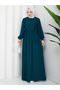 Women's Lace-Up Lace Detailed Modest Dress
