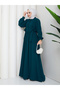 Women's Lace-Up Lace Detailed Modest Dress - 5