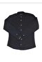 Slim Fit Long Sleeve Easy-Iron Sweat-Absorbing Breathable Texture Four Seasons Black Men's Shirt