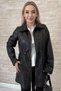 Nuvon Imported Beli B Ruched Black Women's D Leather Coat - 3