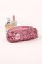 Pink Sequined Single Eyed Pen Holder Stylish Washable Zippered School Pencil Case - 2