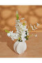 Artificial Plant And Flowers In White Ceramic Pot - 3