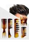 5-Piece Colorful Antistatic Hair Styling Comb Set - Barber Type Wide-Tooth Texture Comb