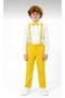 Boys' April 23 October 29 White Long Sleeve Shirt Yellow Pants Yellow Suspender Bow Tie Suit - 3