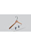 Wooden (Lama Silver Hook) Latch Shirt and Skirt Hanger Natural Color 8 Pieces - 2