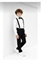 Boys' April 23 October 29 White Long Sleeve Shirt Black Pants Black Suspender Bow Tie Set