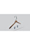 Wooden (Lama Silver Hook) Latch Shirt and Skirt Hanger Walnut Color 8 Pieces - 2