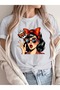 Women's Vintage Pop Art Printed Oversized T-Shirt Loose Fit