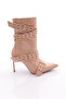 5285 Women's Heeled Boots with Hole Belt Detail
