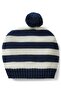 Cotton Knit Full Raglan Sleeve Pullover Striped Sweater Set Cap & Patch Detailing-Multicolor - 7
