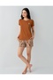 Modal Cotton Pcs Short Sleeve Pocketed Women's Shorts Pajama Set - 2