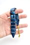 Coarse Grain Maroon Dark Blue Powder Amber Fish Prayer Beads 002 - 5