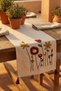 Bohemian Poppy Floral Punch Embroidery Table Runner (40X130 cm) Cotton Panama Linen - 6