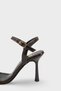 Women's Blunt Toe Gold Buckled Ankle-Tie Daily Heels Sandals Bella Brown - 6