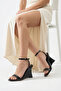 Women's Oval Toe Ankle-Tie Wedge Heel Pack Daily Sandals Amalfi Black - 7