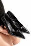 Luna Black Patent Leather Pointed Toe Stiletto - 3