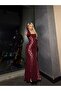 Tulle Detail Long Dress with Gloves - 4