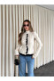 Ecru Mock Neck Lace Detailed Cardigan - 2726 - 3