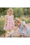 Floral Girl's Lined Back Bow Detail Dress - 4