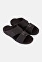 Men Slip On Arabic Sandals, Dark Brown - 2