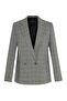 Gray Checked Wool Piece Blazer Jacket - 3