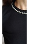 Women's Black Stone-Collared Zero-Collar Tricot Sweater Yy101328 - 3