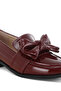 Women's Classic Chunky Bow Loafers In Burgundy - 5