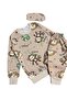 Boy's Cotton Piece Fabric Beige Color Monkey Caterpillar Lion Patterned Sleeper Band Long Sleeve Transitional Pajamas - 4