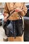 Soft Faux Leather Women's Studded Detail Women's Hand Shoulder Backpack - 8